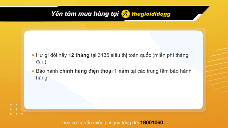 Chính sách bảo hành khi mua điện thoại tại TGDĐ